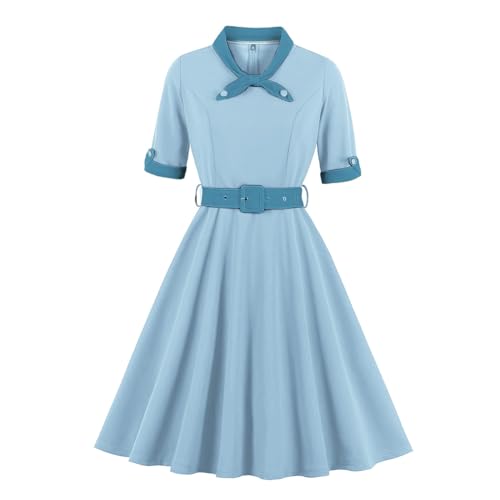 Amazon.com: IWEMEK Women 1/2 Sleeve Sailor Tie Neck 1940s Vintage